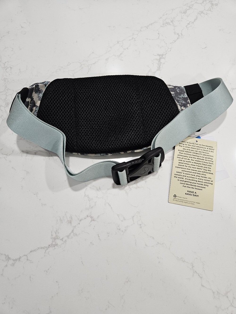 Kavu Spectator Waist Pack in Light Blue and Gray Pattern - Picture 2 of 2